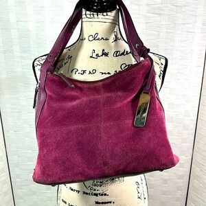 Tignanello Plum Suede Shoulder Bag
